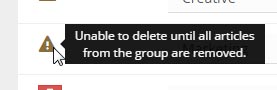 Article Groups Warning