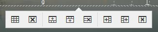 Table Options Menu