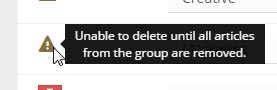 Article Groups Warning Article Groups Warning