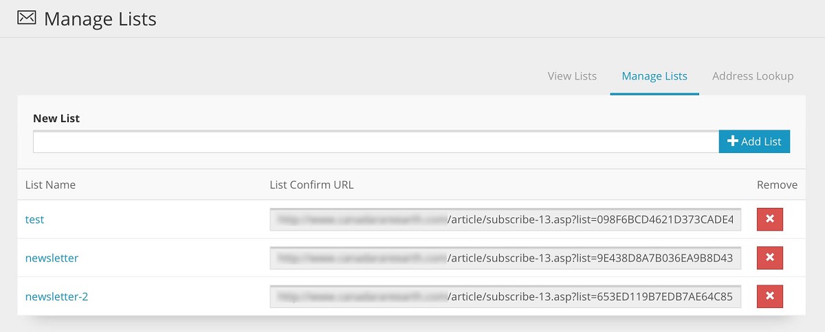 Adding a New Mailing List