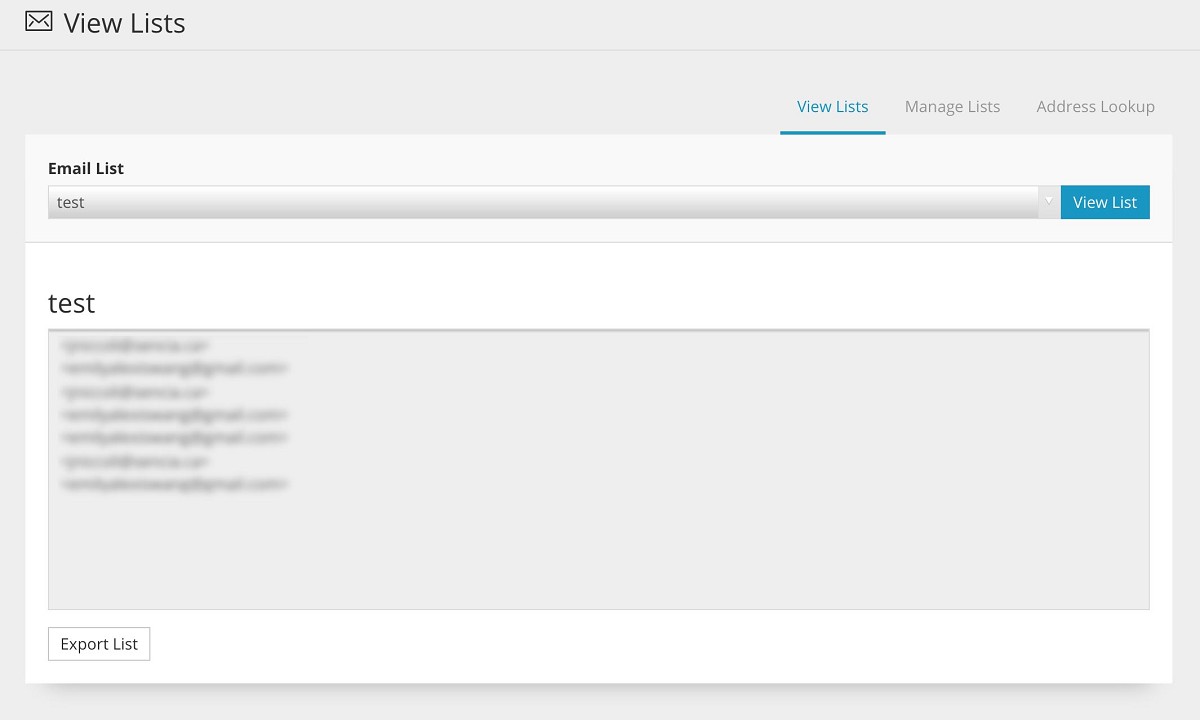 View Email Lists